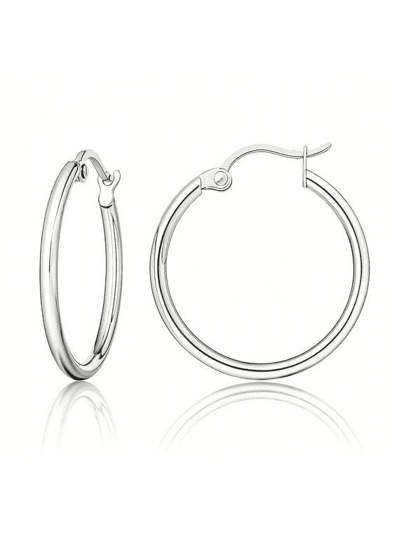 Large Titanium Hoop Earrings for Women Hypoallergenic Thin Round Earrings F136 Implant Grade Titanium Hoops for Sensitive Ears