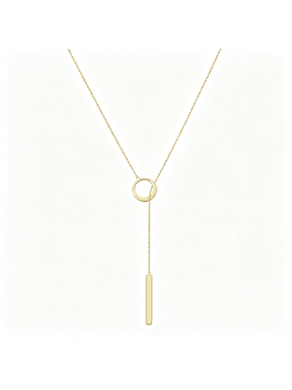 Lariat Necklaces for Women, 20" Adjustable Layered Long Necklace | Dainty 14K Gold/Silver Plated Long Necklaces for Women Trendy Y-Shaped Pendant Necklace Non Tarnish Fashion Jewelry Gift
