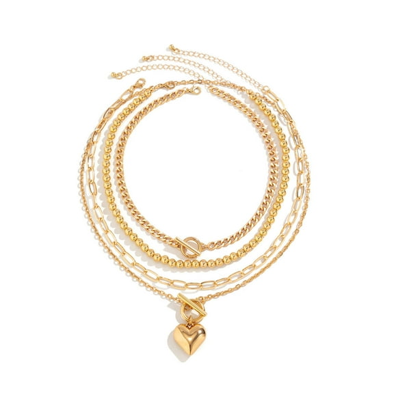DESIGNICE Layered Necklaces for Women,Bold Gold Necklace Stack,Stylish Chunky Necklaces for Women,Elegant Layered Gold Necklaces for Women,Gold