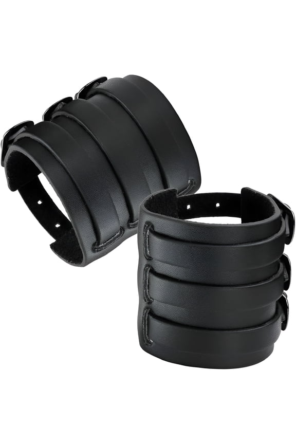 Leather Cuff Bracelets for Men Women Retro Gothic Vintage Rock Wristband
