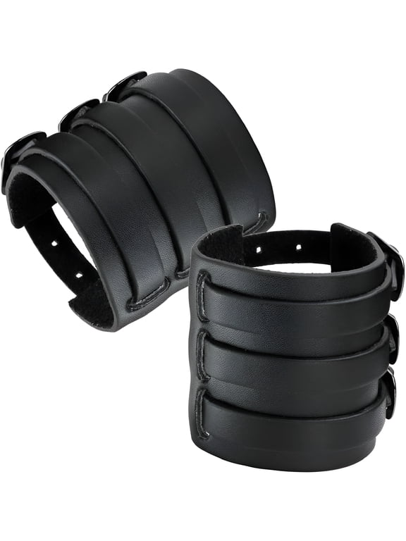 Leather Cuff Bracelets for Men Women Retro Gothic Vintage Rock Wristband