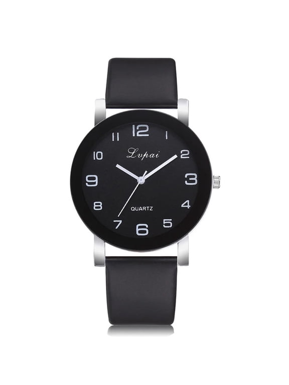 Leather Quartz Band Women's Watch Wrist Casual Analog Women's Watch Watches for Nurses No Battery Watches Women Extra Large Face Watches for Men Women's Analog Watch Senior Watch