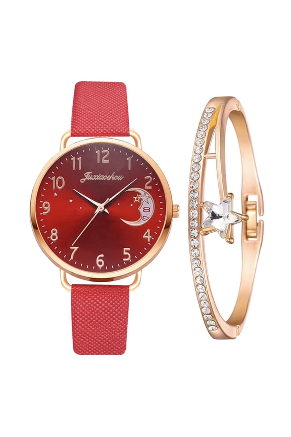 Leather Women Watches, Ladies Dress Analog Quartz Date Classic Luminous Leather Strap Waterproof Female Wrist Watch