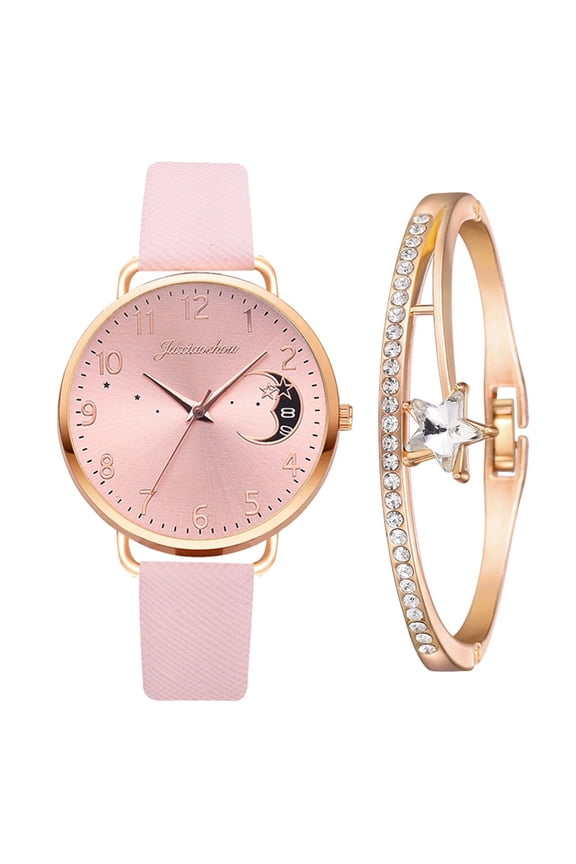 Leather Women Watches, Ladies Dress Analog Quartz Date Classic Luminous Leather Strap Waterproof Female Wrist Watch