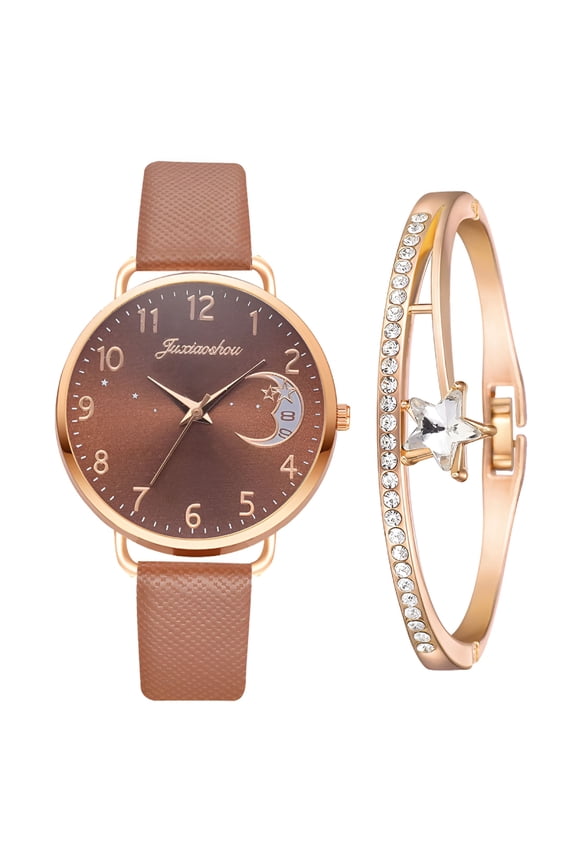 Leather Women Watches, Ladies Dress Analog Quartz Date Classic Luminous Leather Strap Waterproof Female Wrist Watch