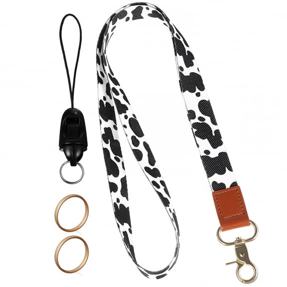 DESIGNICE Leopard Print Lanyard Neck Strap with Key Chain Holder