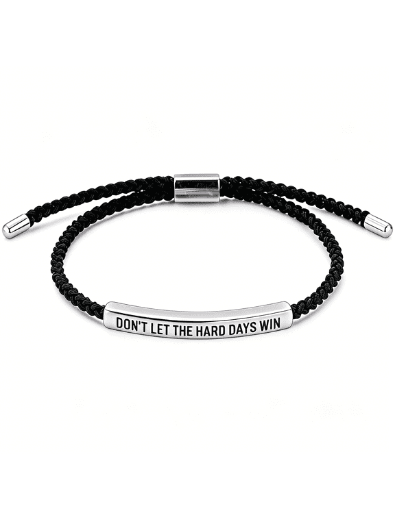 Don'T Let the Hard Days Win Bracelet-Adjustable Titanium Motivational Inspirational Wrap Bracelet for Women Men-Handmade Braided Encouragement Gift Jewelry for Mother'S Day