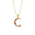 thumbnail image 1 of DESIGNICE Letter Necklace Gold,Trendy Elements Colorful Necklace for Women,Niche Hip-Hop Style Kissyan Initial Letter Pendant Necklace,Multicolor,StyleC, 1 of 7