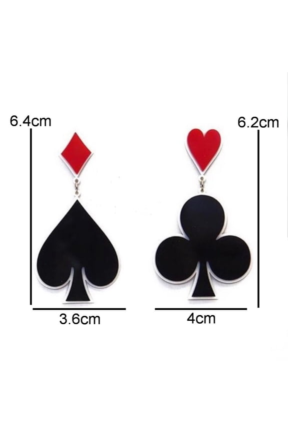 Lightweight Poker Card Dangle Earrings for Women,1 Pair,Assorted Colors Statement Earrings for Women,Comfortable Fashion Jewelry for Daily Wear