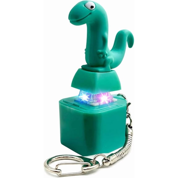 DESIGNICE Lizard Fidget Keychain Clicker Toys, Lizard Button Keychain Adult Anxiety Relief Toy with Colorful Light & Sound, Adults Keyboard Clicker for Stress Relief & Quiet Play