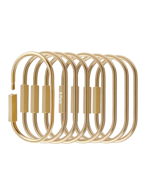Locking Key Rings,Carabiner Keychain Clip for Keys,Screw Lock Key Organizer Locking Gold Key Ring Screw Lock