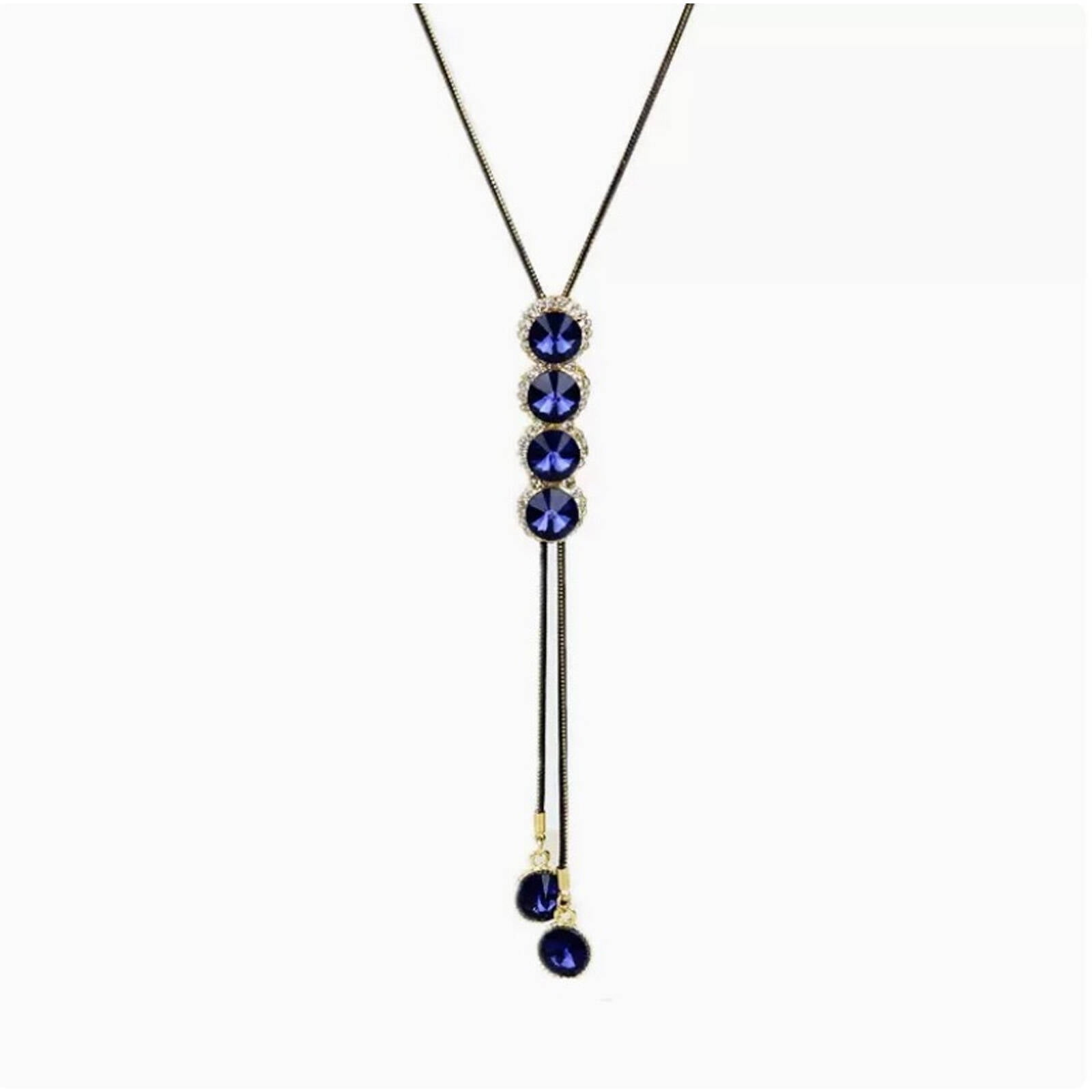 Gold plated long necklace set for women