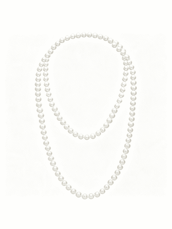 Long White Pearl Necklace 150Cm/59 Adjustable Multi-Strand Faux Pearls for Women, Bridal Wedding Vintage Gatsby Jewelry for Party & Elegant Events Classic Long Pearl Necklaces for Women
