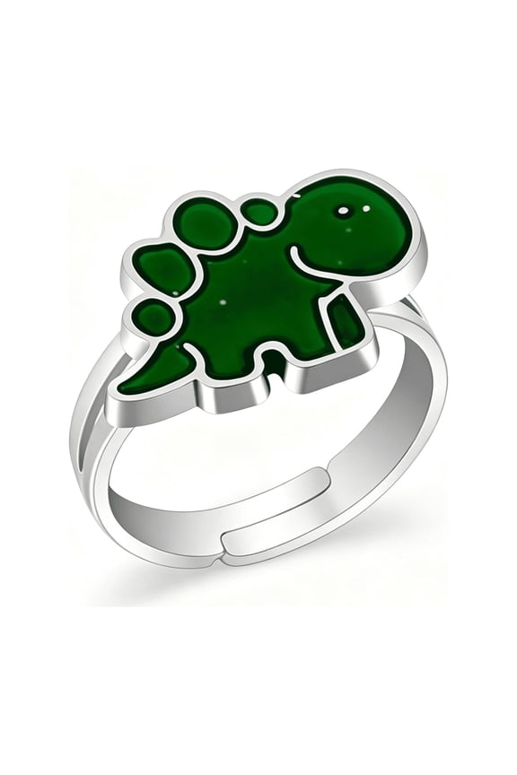 Lovely Dinosaur Face Color Change Ring Mood Emotion Temperature Adjustable Index Ring Funy Jewelry