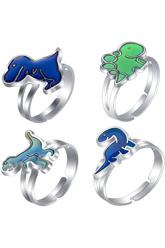 Lovely Dinosaur Face Color Change Ring Mood Emotion Temperature Adjustable Index Ring