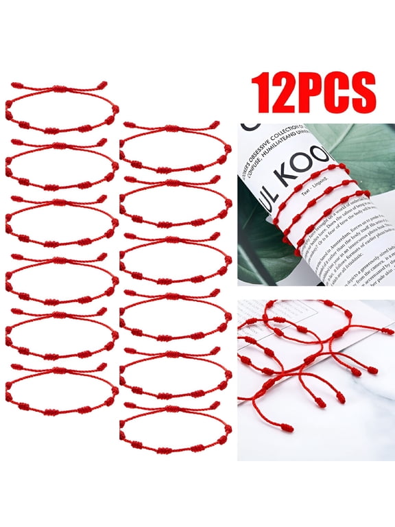 Lucky Red String Bracelet Amulet 7 Knots Protection Rope for Men and Women