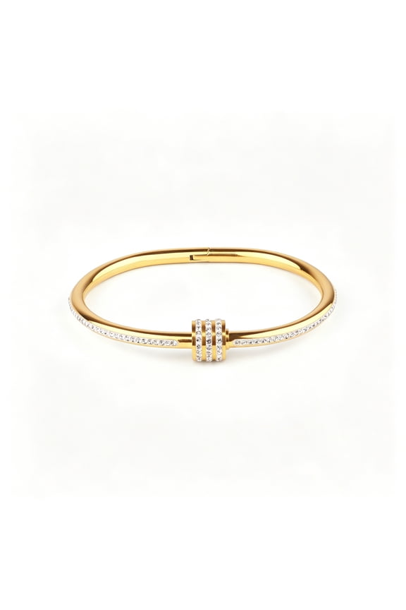 Luxury Zircon Inlaid Screw Bracelet for Women Gold Bracelet for Women