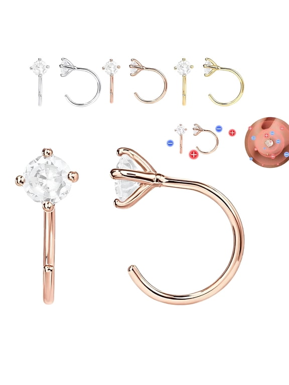 Lymphatic Activity Earrings, Magnetic Acupuncture Earrings for Women, Zirconia Lymphatic Drainage Earrings for Wellness, Alloy, Gold