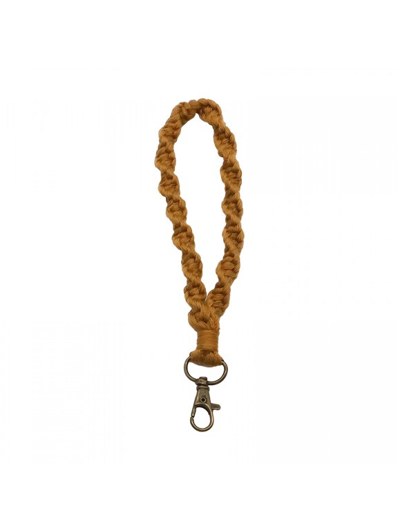 Macrame Keychain Wristlet Keychains for Women Handmade Hand Wrist Strap with Hanging Buckle - Car Keys Cute Key Chains Boho Keyring Bracelet for Girls