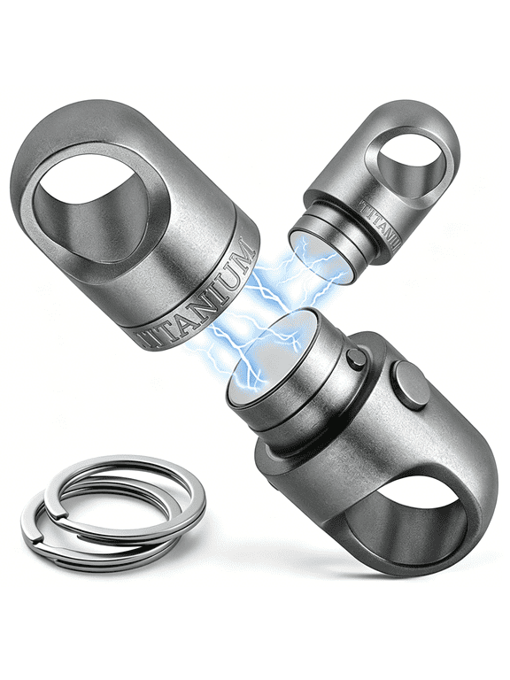 Magnetic Quick Release Keychain,Heavy Duty Anti-Drop Detachable Magnet Connector with 2 Key Rings for Keys&Edc Tools,Quick Release Keychain