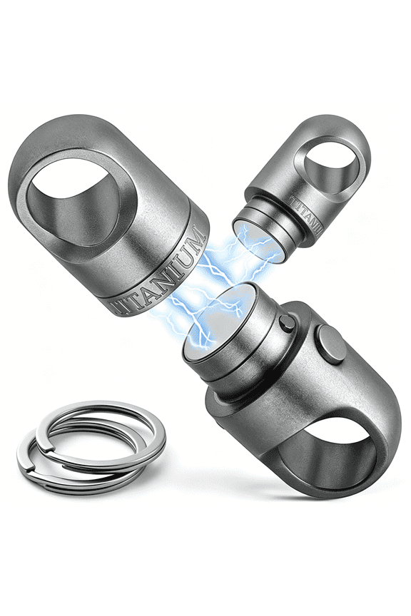 Magnetic Quick Release Keychain,Heavy Duty Anti-Drop Detachable Magnet Connector with 2 Key Rings for Keys&Edc Tools,Quick Release Keychain