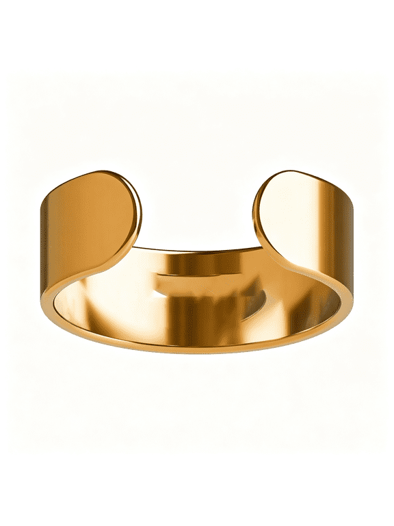 Magnetic Wellness Ring 18K Gold Plated with Adjustable Stainless Steel Design,Wearable Magnetic Field Accessory for General Wellbeing,Unisex(Gold)