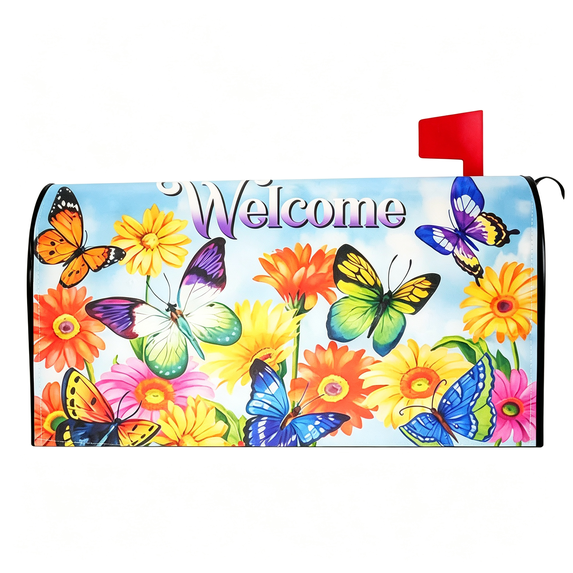 Mail Box In Spring DESIGNICE Mailbox Covers Magnetic Standard Size Spring Floral Butterfly ...