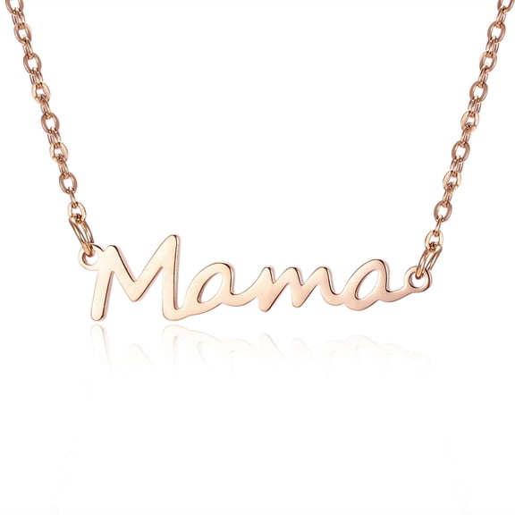 DESIGNICE Mama Necklace Warm "Mama" Letters Women Gifts Unique Gold Plating Chain Necklace Rose Gold