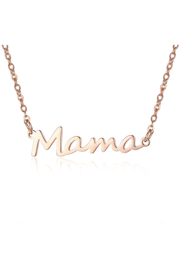 Mama Necklace Warm "Mama" Letters Women Gifts Unique Gold Plating Chain Necklace Rose Gold