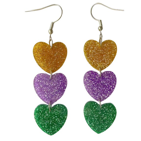 DESIGNICE Mardi Gras Earrings,Diverse Design Mardi Gras Earrings for Women,Breaking the Norm Mardi Gras Accessories for Women,Purple,Style3