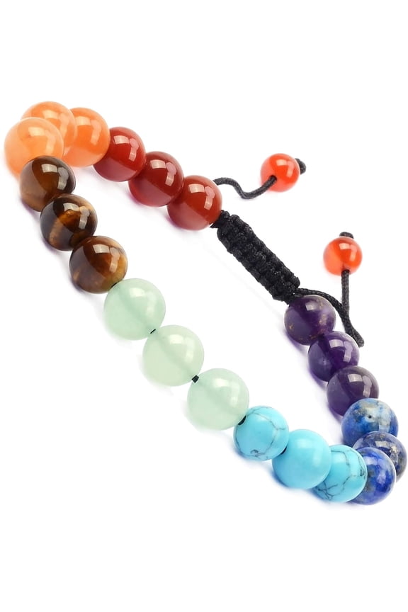 Massive Beads Natural Healing Power Gemstone Crystal Beads Unisex Adjustable Macrame Bracelets