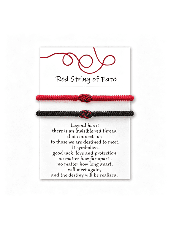Matching Bracelets for Couples,Red String of Fate Long Distance Relationship Gift Ideas for Girlfriend Her,Him Boyfriend Meaningful Matching Bracelets for Couples