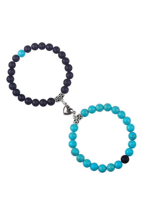 Matching Couple Bracelets Healing Crystal Bracelets For Couples 1 Pair Natural Stone Bracelets Cute Couple Bracelets Set for Boyfriend Girlfriend Gifts