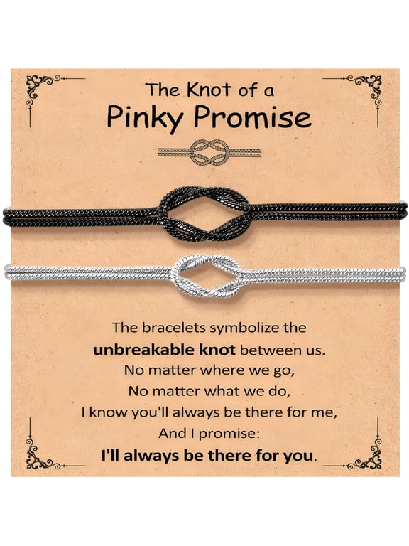 Matching Couple Bracelets for Him and Her,Pinky Promise Love Knot Bracelet for Best Friends,Forever Bracelet as Romantic Anniversaries Birthday Friendship Jewelry for Boyfriend Girlfriend