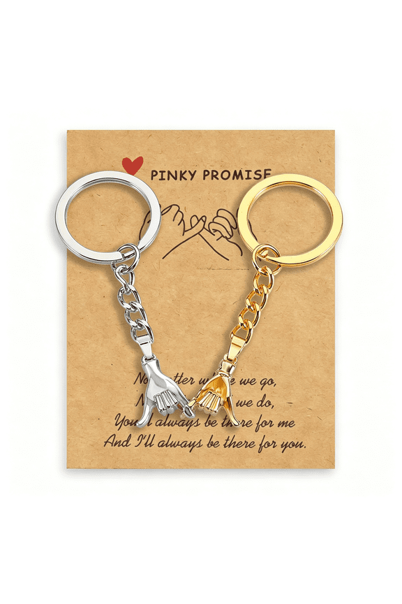 Matching Couple Keychain Gift for Boyfriend Girlfriend Him Her Pinky Promise Best Friend Birthday Gift for Women Key Chain