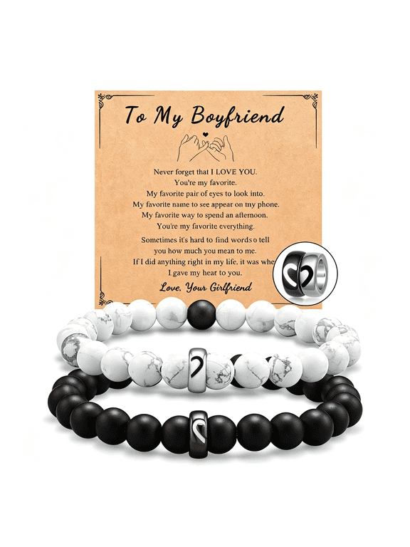 Matching Couple Ring Bracelets for Boyfriend Girlfriend Husband Wife Valentines Anniversary Birthday Engagement Gifts Gift for Boyfriend