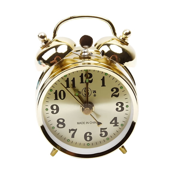 DESIGNICE Mechanical Alarm Clock,7CM Vintage Wind Up Metal Alarm Clock,Manual Wind Up Spring Twin Bell Loud Alarm Clock for Heavy Sleepers,Retro Horseshoe Alarm Clock