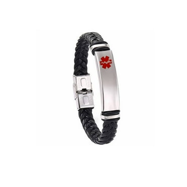 DESIGNICE Medical Bracelet,Customizable Medical ID Charm Bracelet,Comfortable Emergency Information Bracelets,White