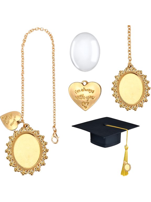 Memory Photo Charm Graduation Memorial Tassel Oval Antique Photo Charm for Graduation Cap(1 Piece)