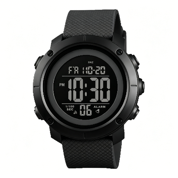DESIGNICE Men Digital Watch Sports Waterproof Military Back Light Small Watch for Men Black