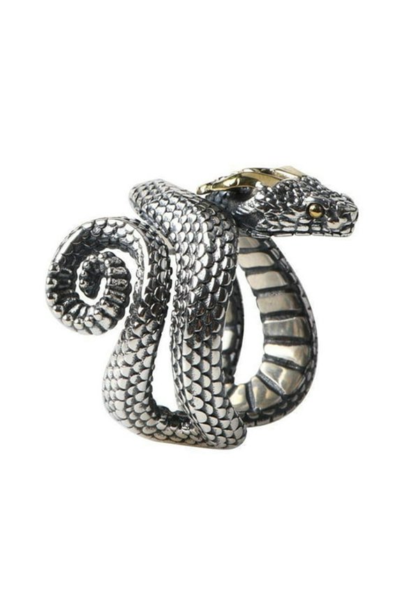Men Python Ring Retro Opening Adjustable Smooth Alloy Good Detail Individual Finger Ring Party Club Snake Knuckle Ring Man Jewelry