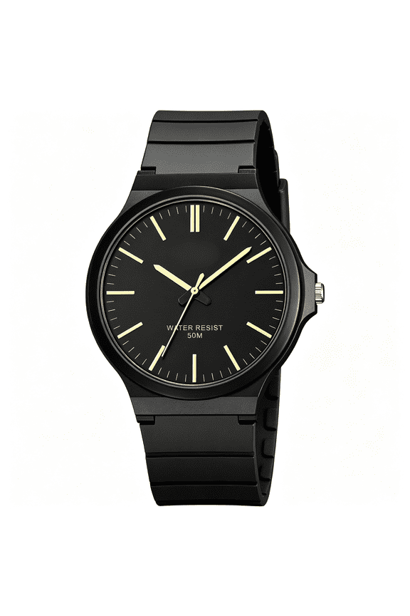 | MenS Quartz Watch | 50M Wr | Large Resin Case | Resin Glass | Resin Band | Large Arabic Numerals | Analog Watch | Easy to Read Display | 3 Year Battery