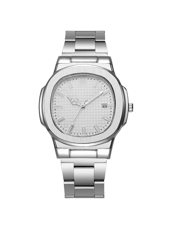 Men'S Silver Case with Silver Matte Bracelet Watch,Classic Analog Timepiece for Office,Casual,Formal and Everyday Wear