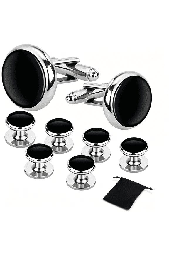 Men'S Tuxedo Studs and Cufflinks Set,Formal Accessories for French Cuff Shirts and Tuxedo Dress Shirts,Wedding and Black Tie Attire