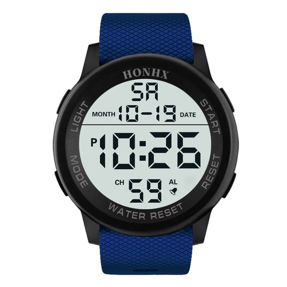 DESIGNICE Men'S Wrist Watches,Led Backlight Military Watch,Digital Analog Display Waterproof Feature Digital Watch Men,Blue
