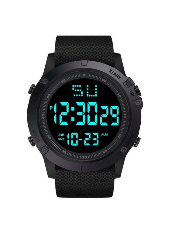 Men'S Wrist Watches,Waterproof Design Tactical Watches for Men,Led Backlight Multi-Function Features Military Watch,Black