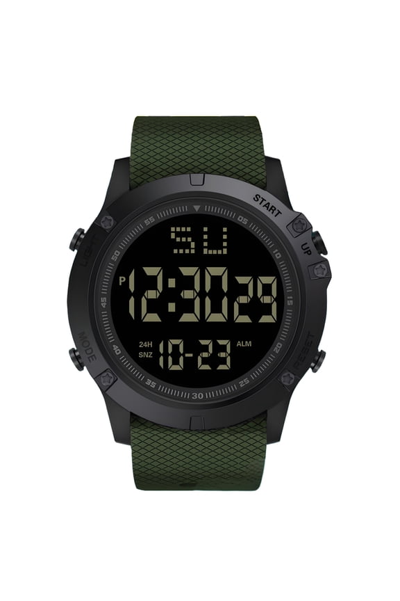 Men'S Wrist Watches,Waterproof Watch Digital Watch Men,Led Display Scratch-Resistant Function Tactical Watch,Green