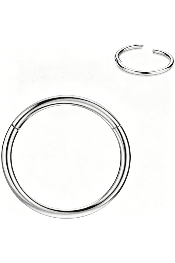 Men Women 316L Surgical Steel Hinged Nose Rings Hoop for Nostril Septum Cartilage Daith Tragus Rook Conch Lip Ear Lobe Piercings