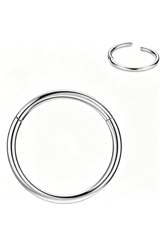 Men Women 316L Surgical Steel Hinged Nose Rings Hoop for Nostril Septum Cartilage Helix Daith Tragus Rook Conch Lip Ear Lobe Piercings