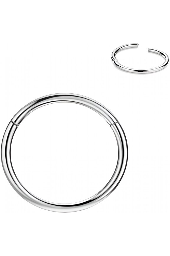 Men Women 316L Surgical Steel Hinged Nose Rings Hoop for Nostril Septum Cartilage Helix Daith Tragus Rook Conch Lip Ear Lobe Piercings